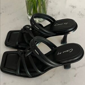 Circus NY by Sam Edelman Savanna Black Strappy Heels six 9.5